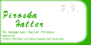 piroska haller business card